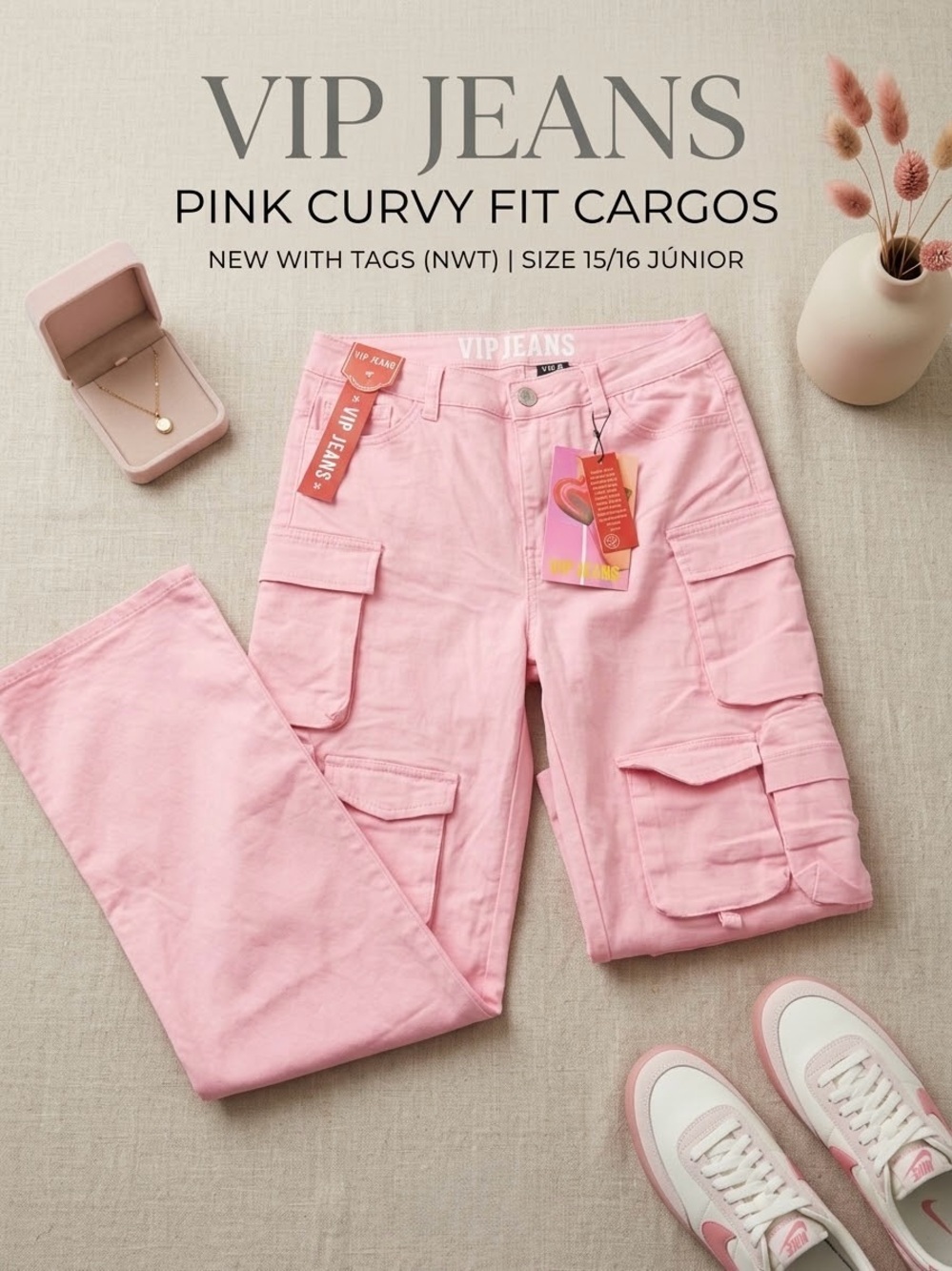 VIP Pink Cargo Jogger Pants